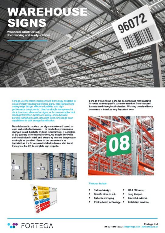 Warehouse Signs Info